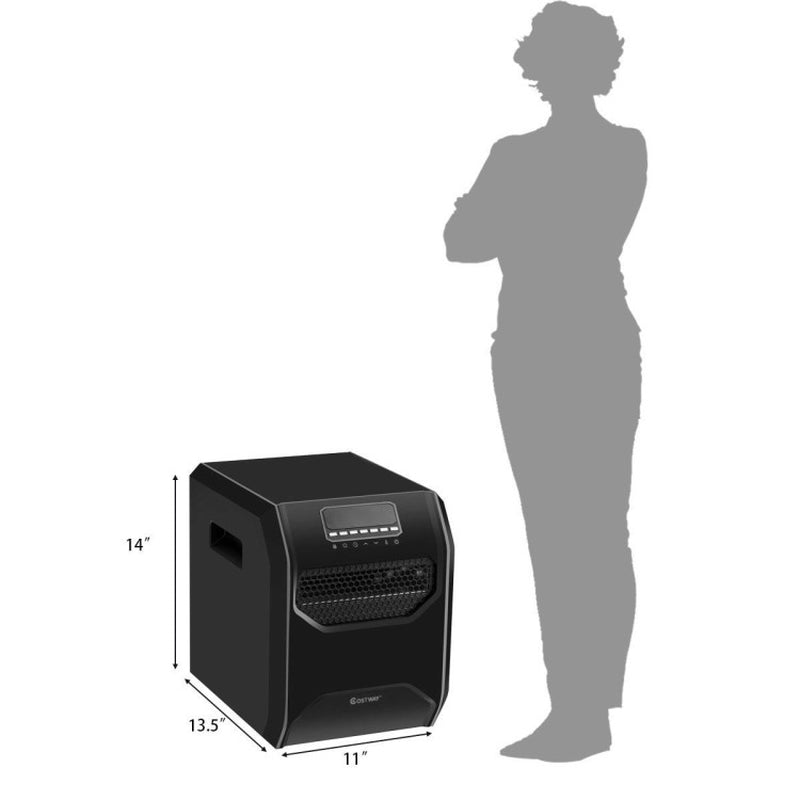 12H Timer Portable Electric Space Heater, Remote Control, Compact