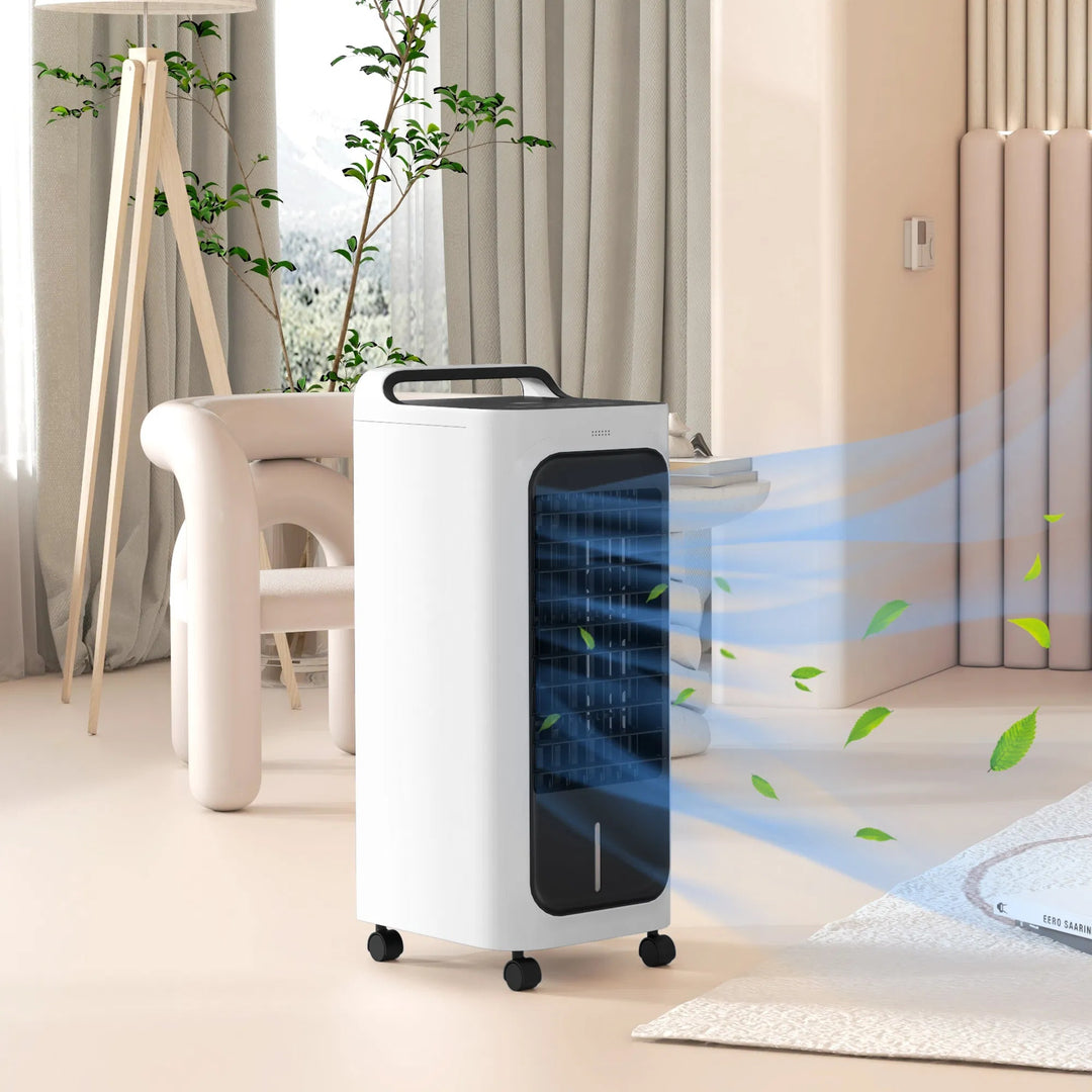 Portable Evaporative Air Cooler with Ice Packs, 3-in-1, Water Tank, Timer & Remote