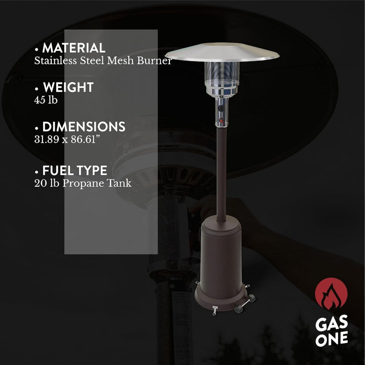 PH-8000 50000 BTU Outdoor Propane Patio Heater, Gasone, Tall Flame Design
