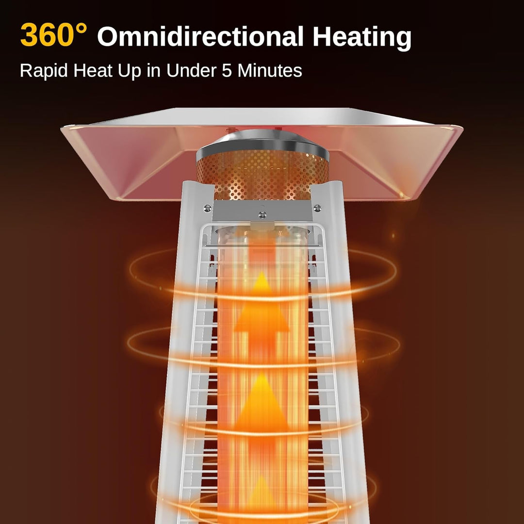 Pyramid Patio Heater, 48,000 BTU Quartz Glass Outdoor Heater