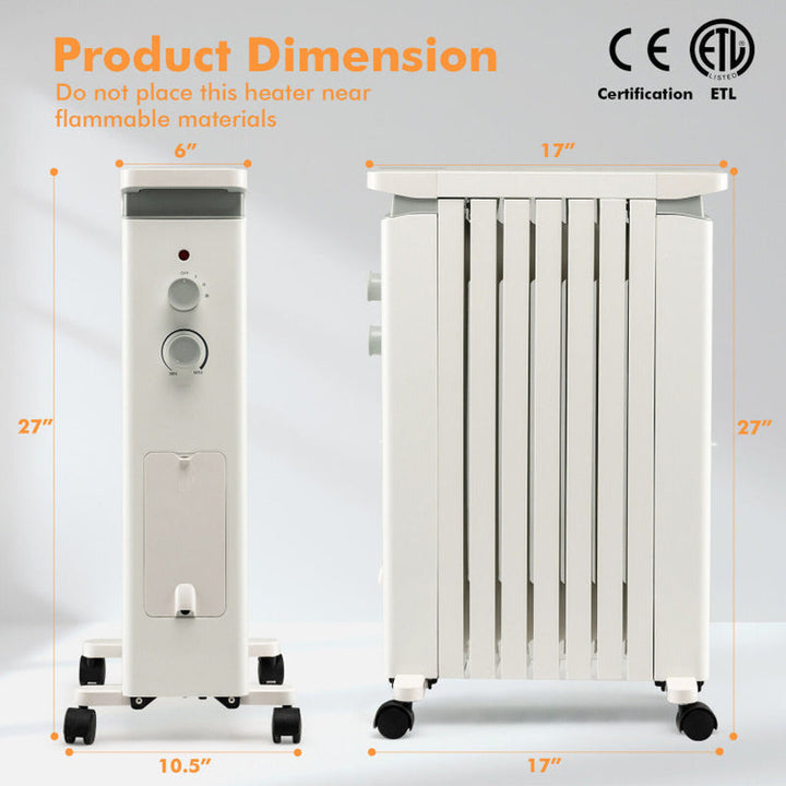 1500W Portable Space Heater with Humidification Box, Quiet Indoor Use