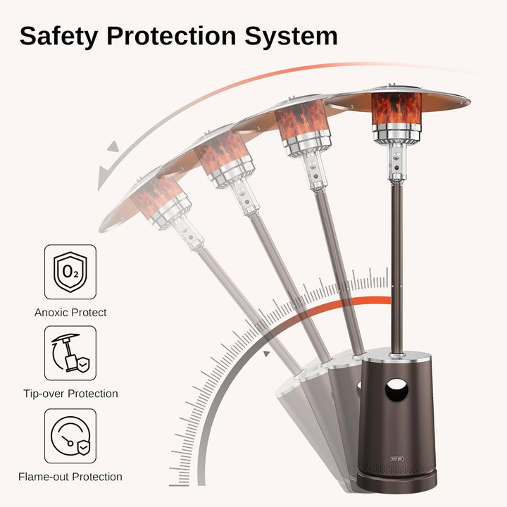 50000 BTU Patio Heater with Sand Box, Double-Layer Table Design