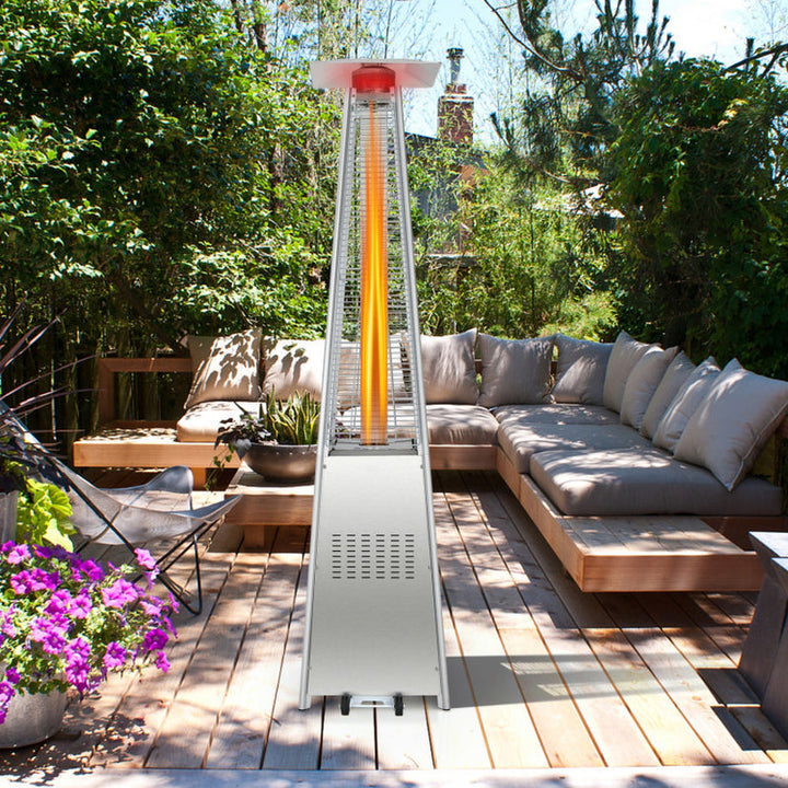42000 BTU Pyramid Propane Patio Heater with Wheels, Outdoor Commercial Heater