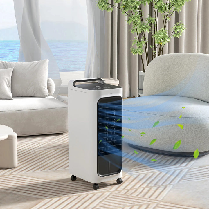 Portable Evaporative Air Cooler with Ice Packs, 3-in-1, Water Tank, Timer & Remote