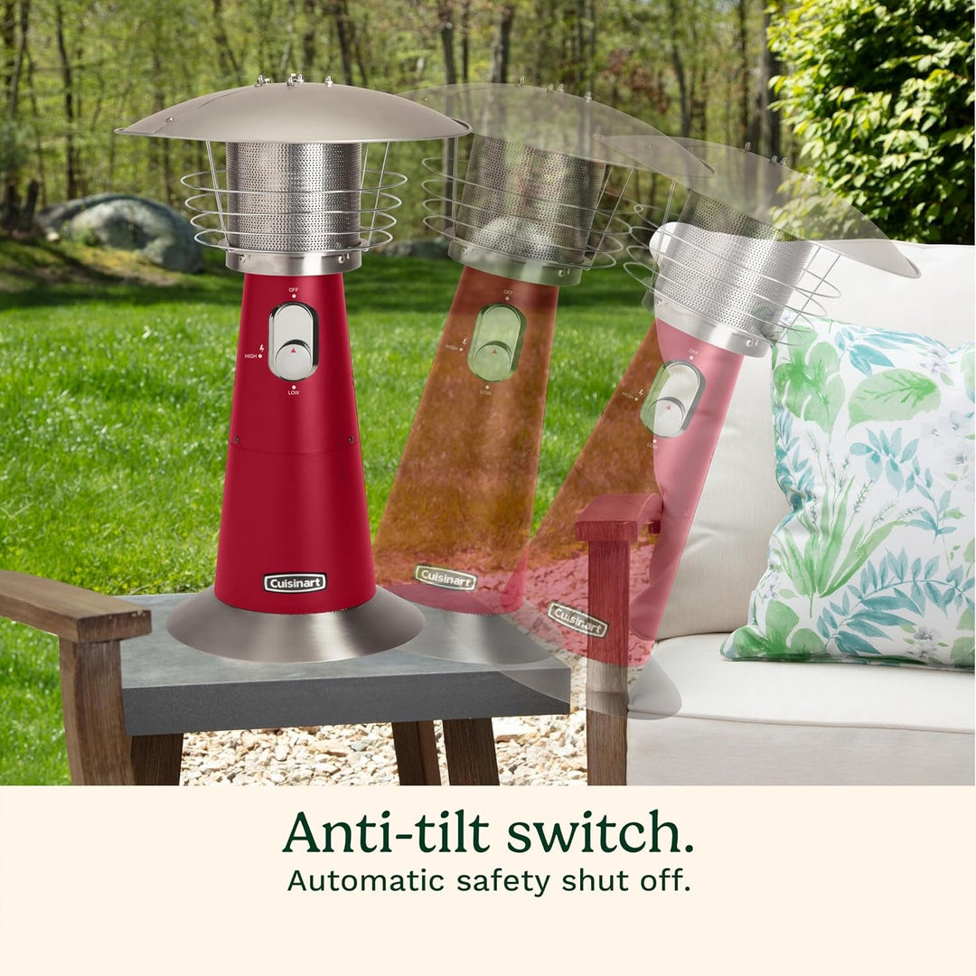 11000 BTU COH-513 Tabletop Propane Patio Heater, Compact Outdoor Heater, Red