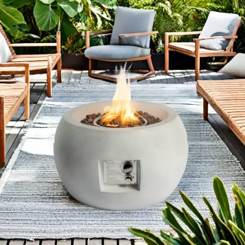 Compact Streamlined Propane Fire Pit, Modern Outdoor Gas Heater