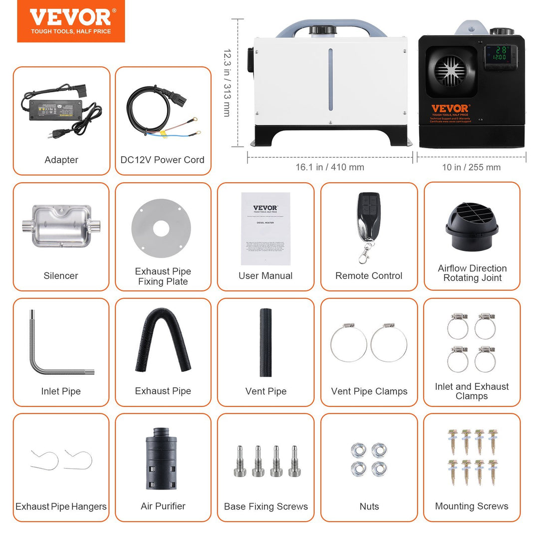 Portable Diesel Air Heater, 5–8KW, Remote & LCD, Quiet Heating for RV, Truck, Camper