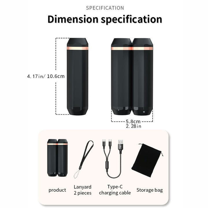 Portable Hand Warmer & Flashlight, Reusable Outdoor Heating for Hiking & Camping