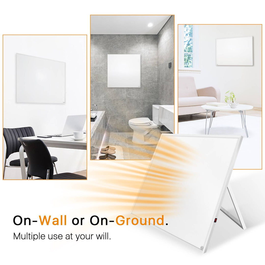 500W Wall-Mounted Electric Flat Panel Heater, Portable with Back Stand