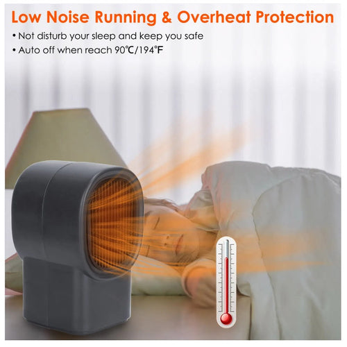 500W Mini Desktop Electric Space Heater, Personal Portable Fan Style
