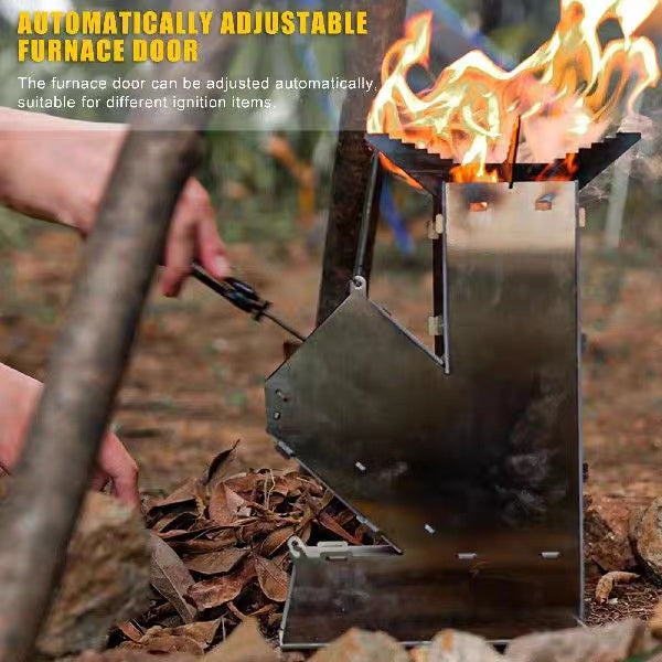 Compact Rocket Stove, Foldable Outdoor Heater, Portable for Camping & Travel