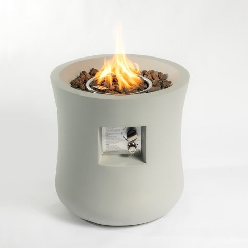 20″ Round Propane Fire Pit Table, Graphite Base, With Cover & Lava Rocks
