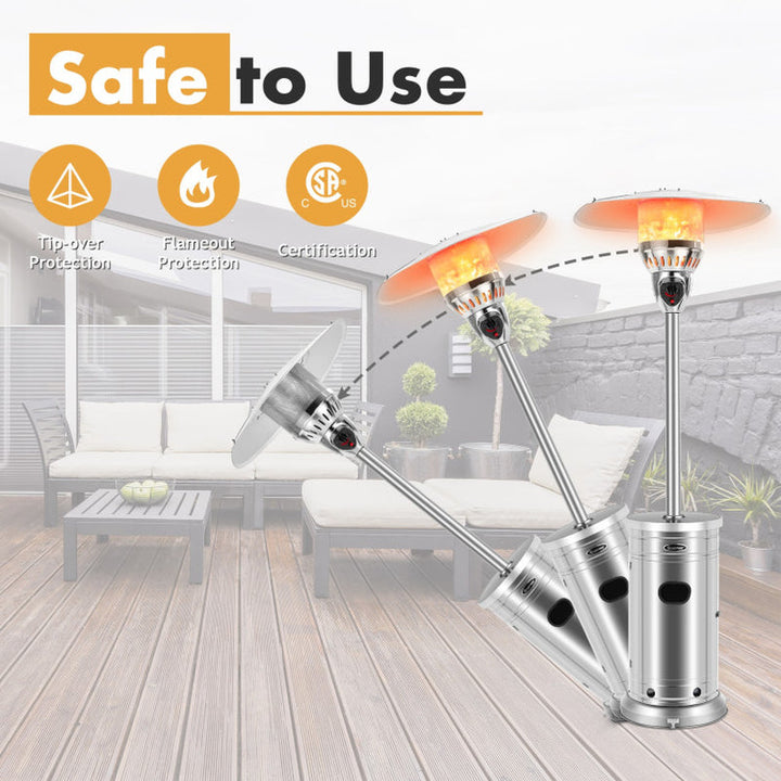 48000 BTU Outdoor Patio Heater with Simple Ignition System, Stainless Steel