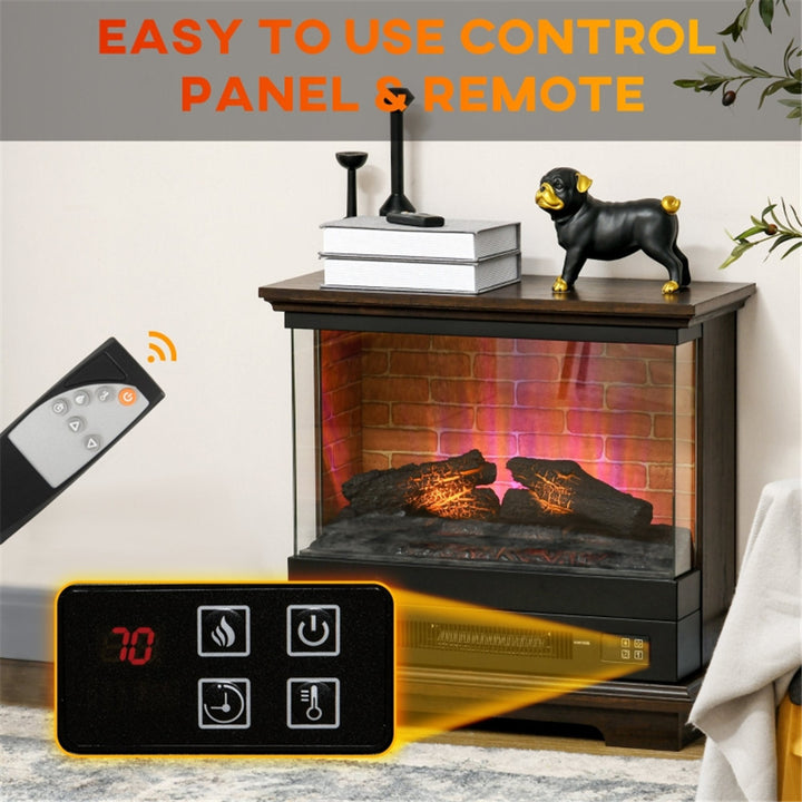 1400W Electric Fireplace Heater, Flame Effect, Freestanding or Wall Mount