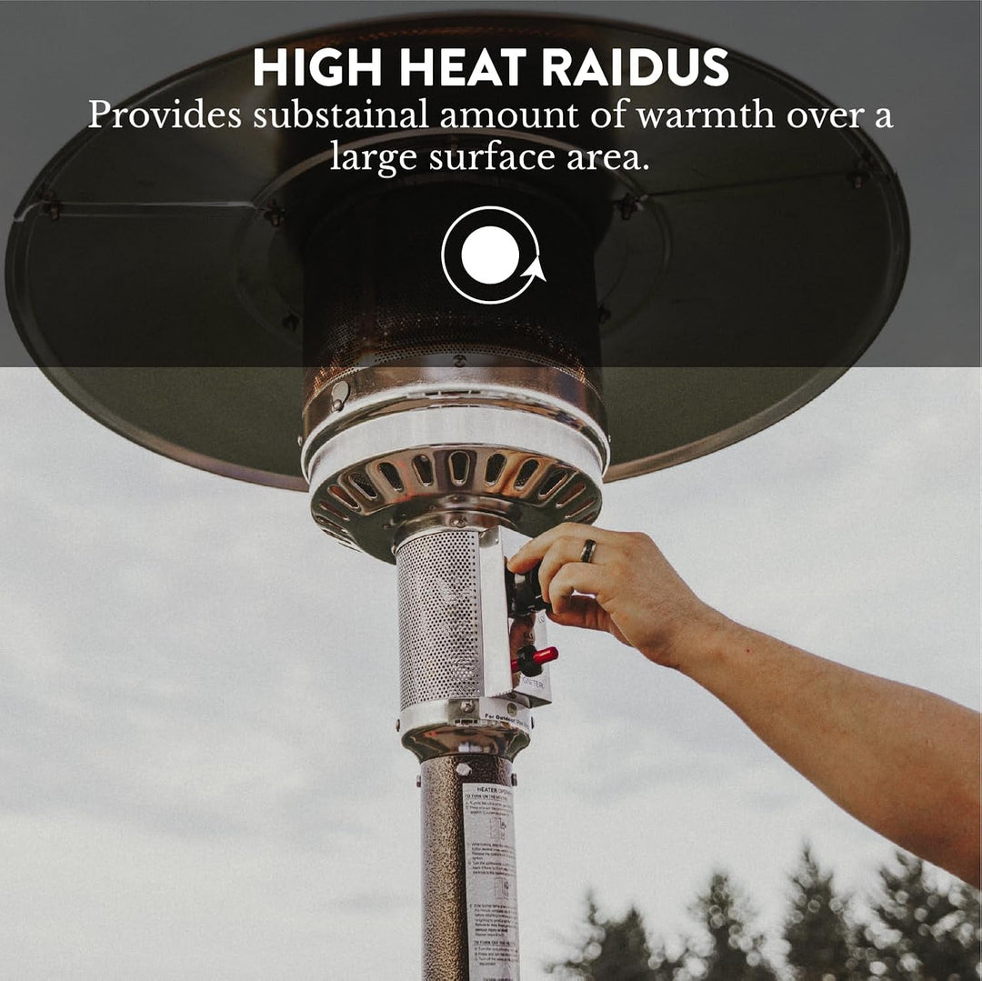 PH-8000 50000 BTU Outdoor Propane Patio Heater, Gasone, Tall Flame Design