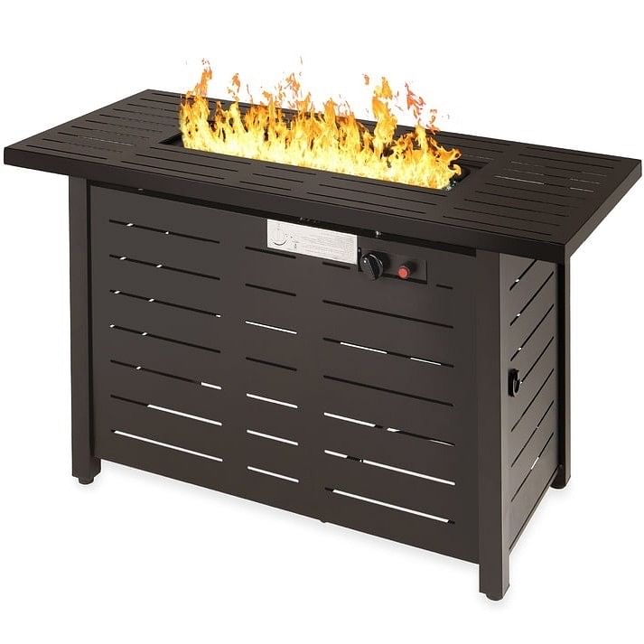 Brown Steel Propane Fire Pit, Auto Ignition, Outdoor Gas Fire Table