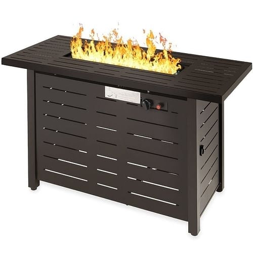 Brown Steel Propane Fire Pit, Auto Ignition, Outdoor Gas Fire Table