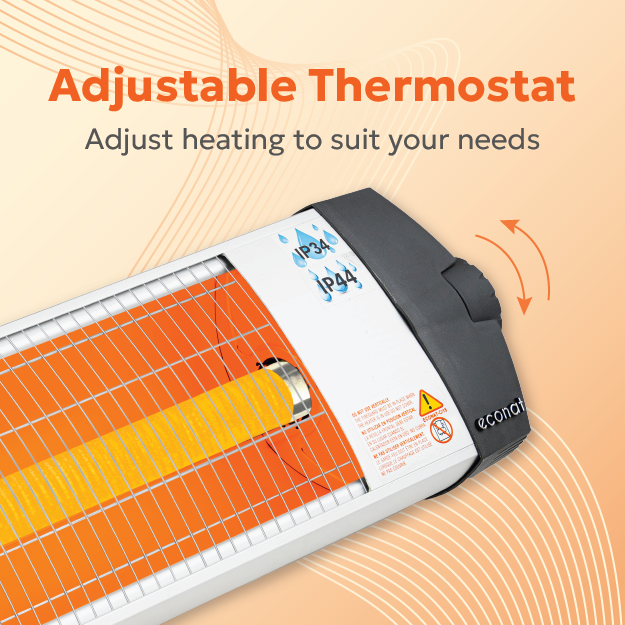 Econat C-15, Stand-Mounted Electric Heater, Adjustable Stand