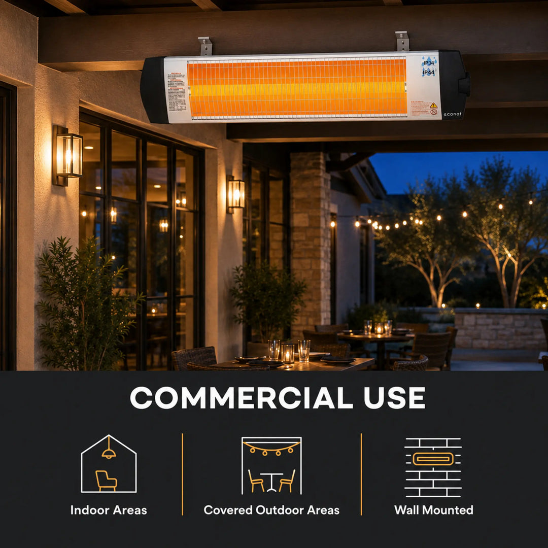 Econat C-15, 1500-Watt Electric Heater with Thermostat for Indoor and Outdoor
