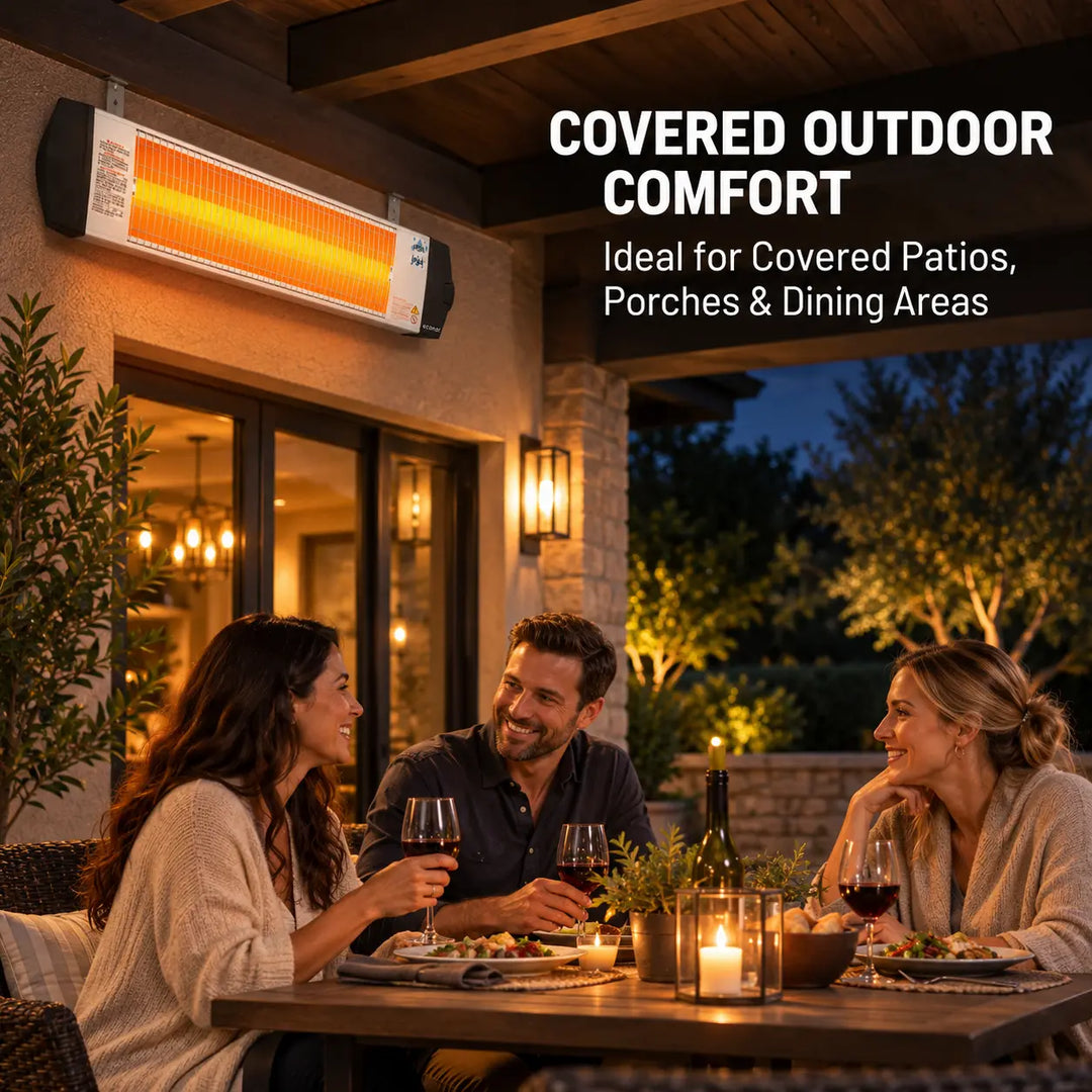 Econat C-15 1500W Infrared Heater and Adjustable Multipurpose Stand Bundle