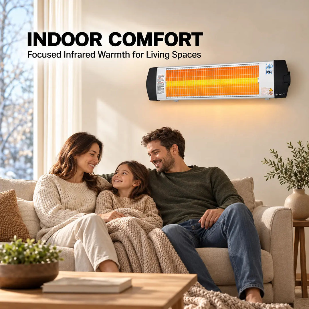 Econat C-15 1500W Infrared Heater and Adjustable Multipurpose Stand Bundle