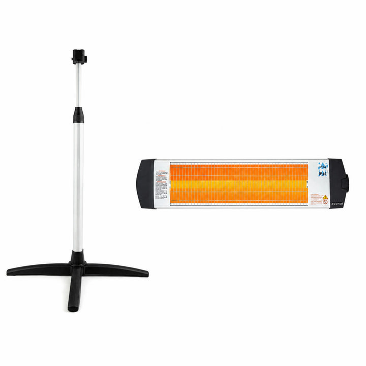 Econat C-15 1500W Infrared Heater and Adjustable Multipurpose Stand Bundle