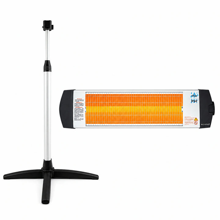 Econat C-15 1500W Infrared Heater and Adjustable Multipurpose Stand Bundle