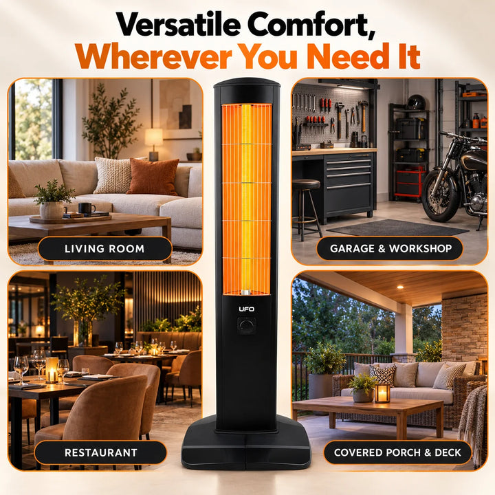 UFO Micatronic MT-15 1500W Freestanding Infrared Tower Heater with Thermostat