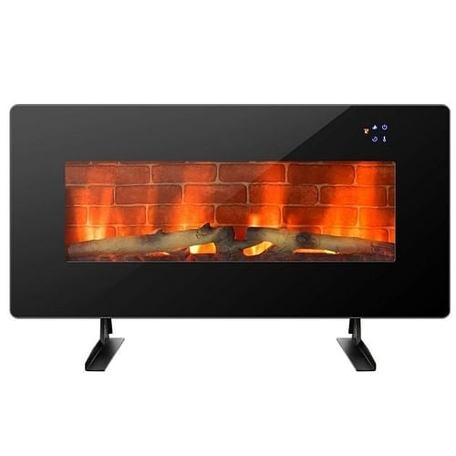 36″ Electric Fireplace, Wall Mount or Freestanding with Remote, 3 Flame Settings