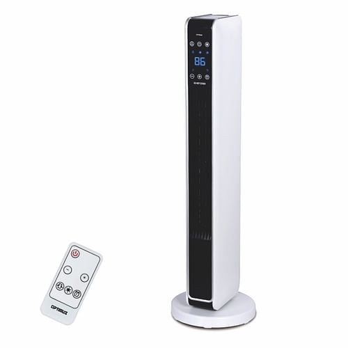 Optimus 29-Inch Oscillating Tower Heater, Digital Temperature Display