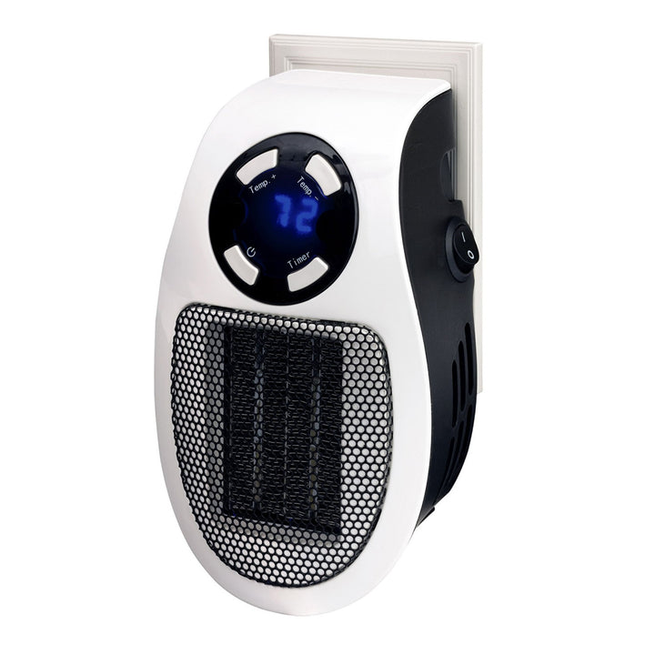 Optimus Mini Plug-In Space Heater with Thermostat, Compact Wall Heater