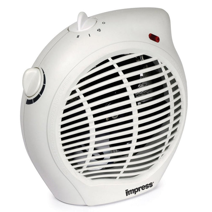 Impress Dual Setting Fan Heater, Adjustable Thermostat, Compact Design