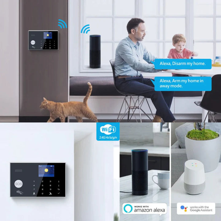 SAS-10 Smart Alarm Security System, WiFi & 4G GSM, Motion + Door/Window Sensor
