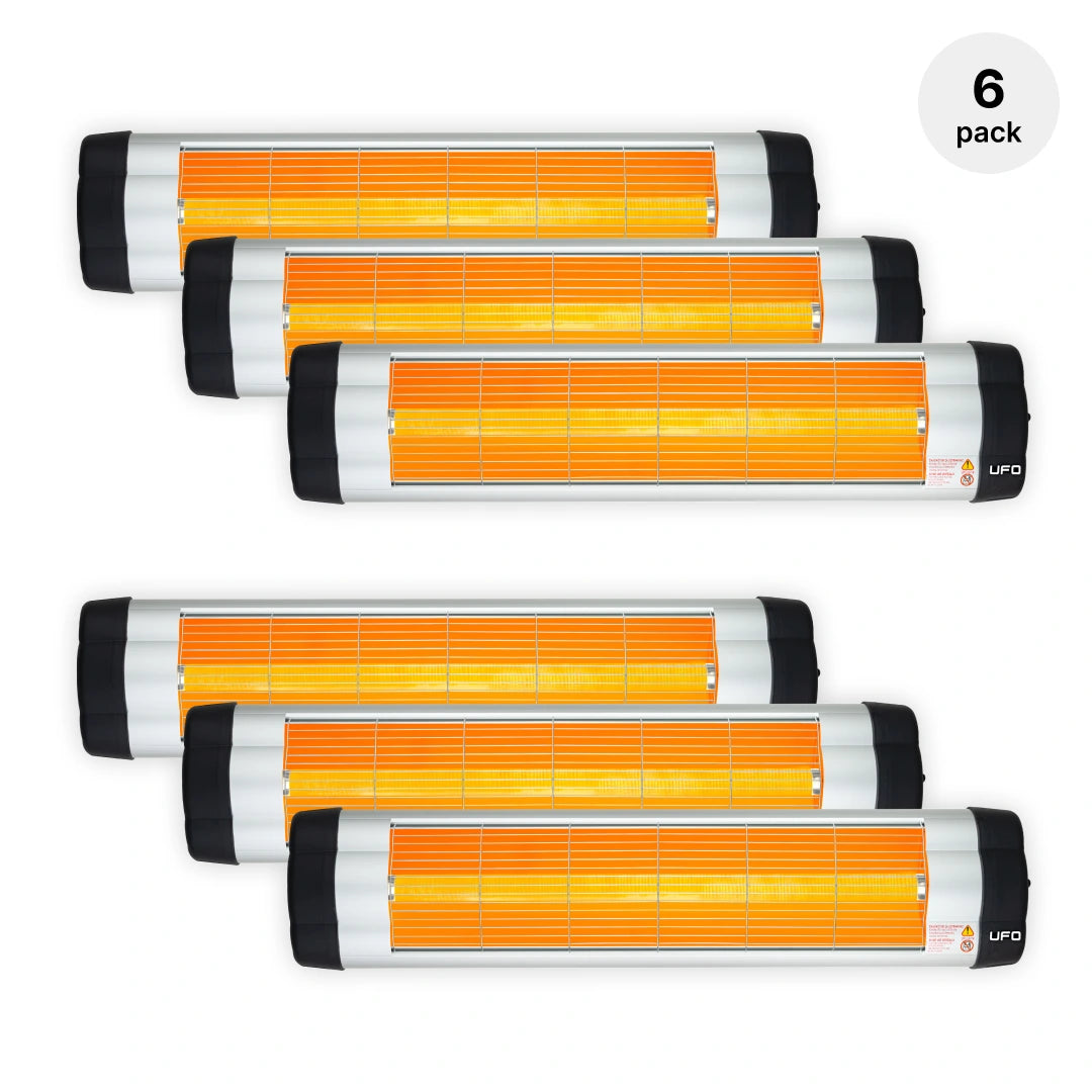 UFO S-15, 1500-Watt Wall Mount Infrared Heater with Thermostat, Silver