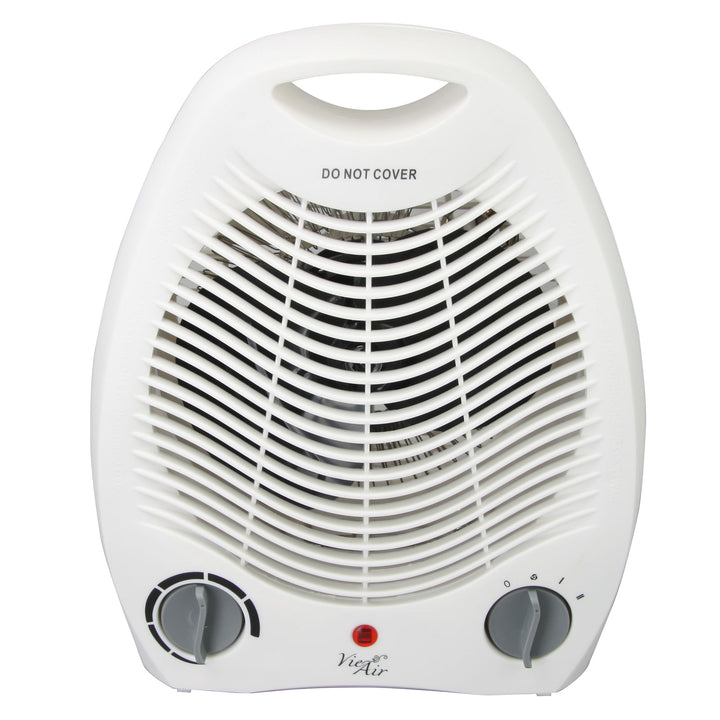 1500W Portable Office Fan Heater with 2 Settings, White Compact Design
