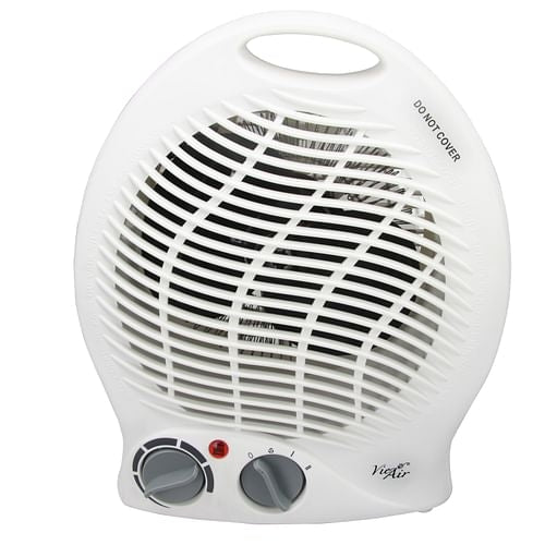 1500W Portable Fan Heater, 2 Settings, White Home Model