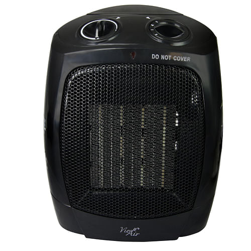 1500W Ceramic Heater with 2 Settings, Compact Black Office Heater