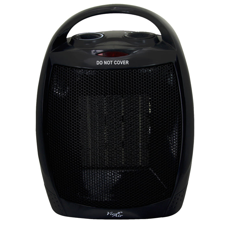 1500W Portable Ceramic Heater, 2 Settings, Black, Adjustable Thermostat