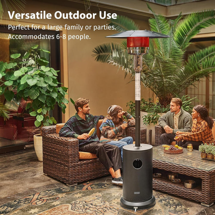 55000 BTU Propane Patio Heater, Round Table, Stainless Steel Body