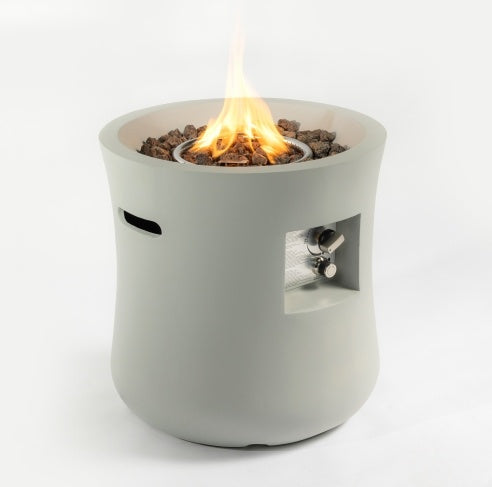 20″ Round Propane Fire Pit Table, Graphite Base, With Cover & Lava Rocks