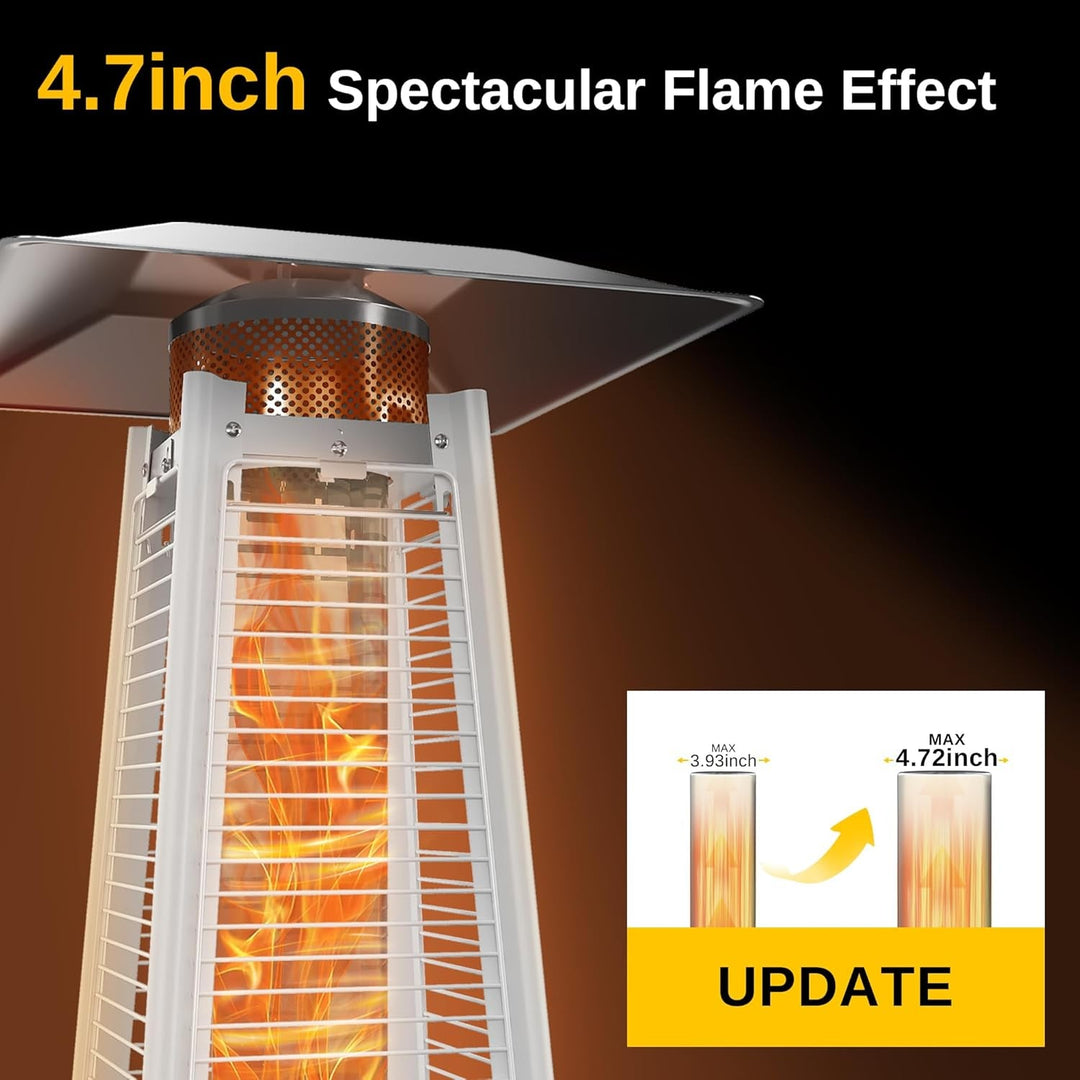 Pyramid Patio Heater, 48,000 BTU Quartz Glass Outdoor Heater