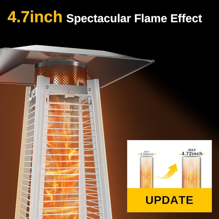 Pyramid Patio Heater, 48,000 BTU Quartz Glass Outdoor Heater