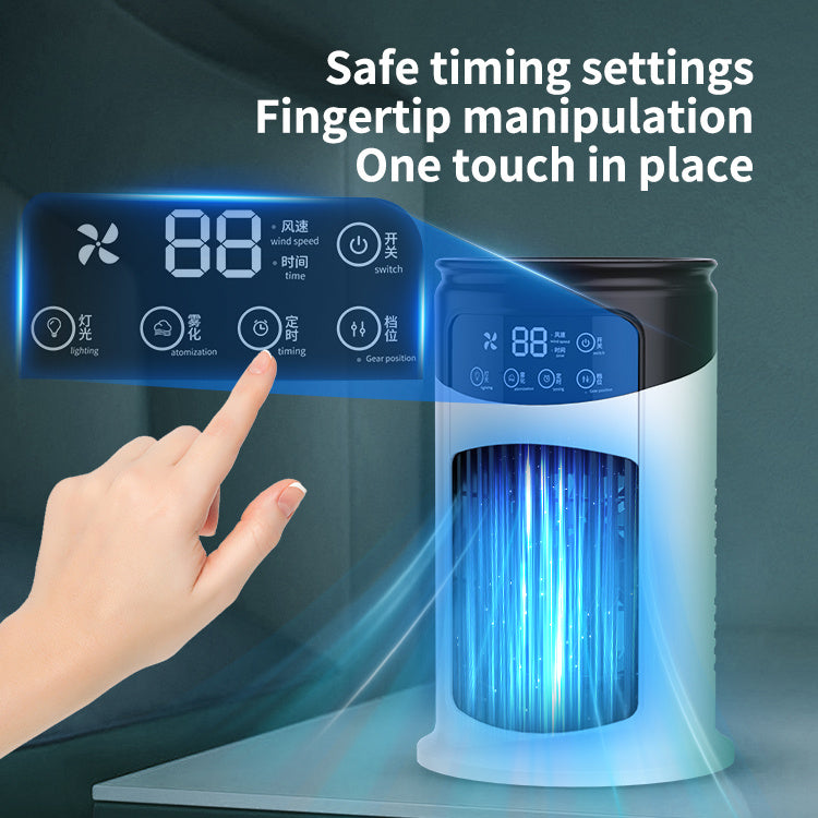 Portable Desktop Air Cooler, Mini Fan with Humidifier & 3-Speed Cooling