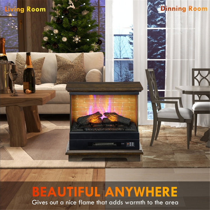 1400W Electric Fireplace Heater, Flame Effect, Freestanding or Wall Mount