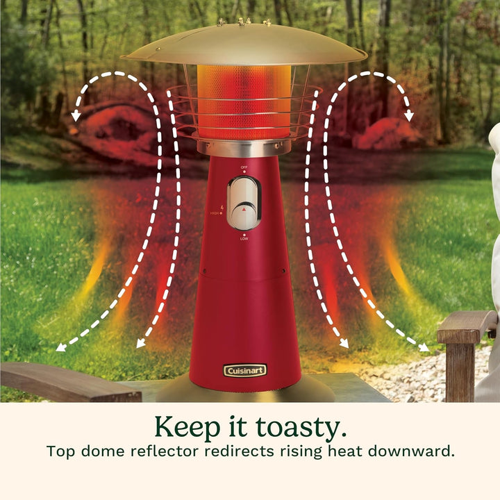 11000 BTU COH-513 Tabletop Propane Patio Heater, Compact Outdoor Heater, Red