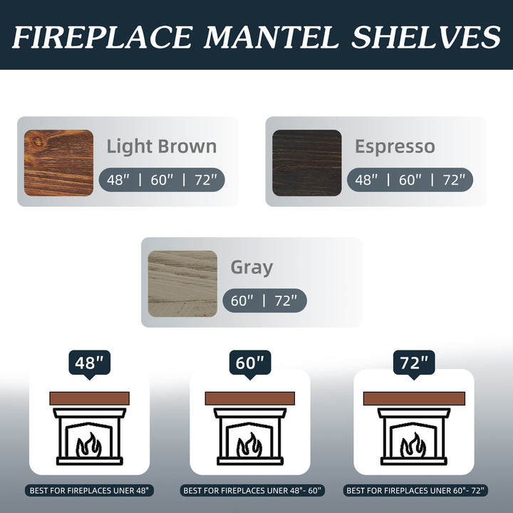 Rustic Floating Wood Mantel, Wall Shelf for Fireplaces & Home Décor