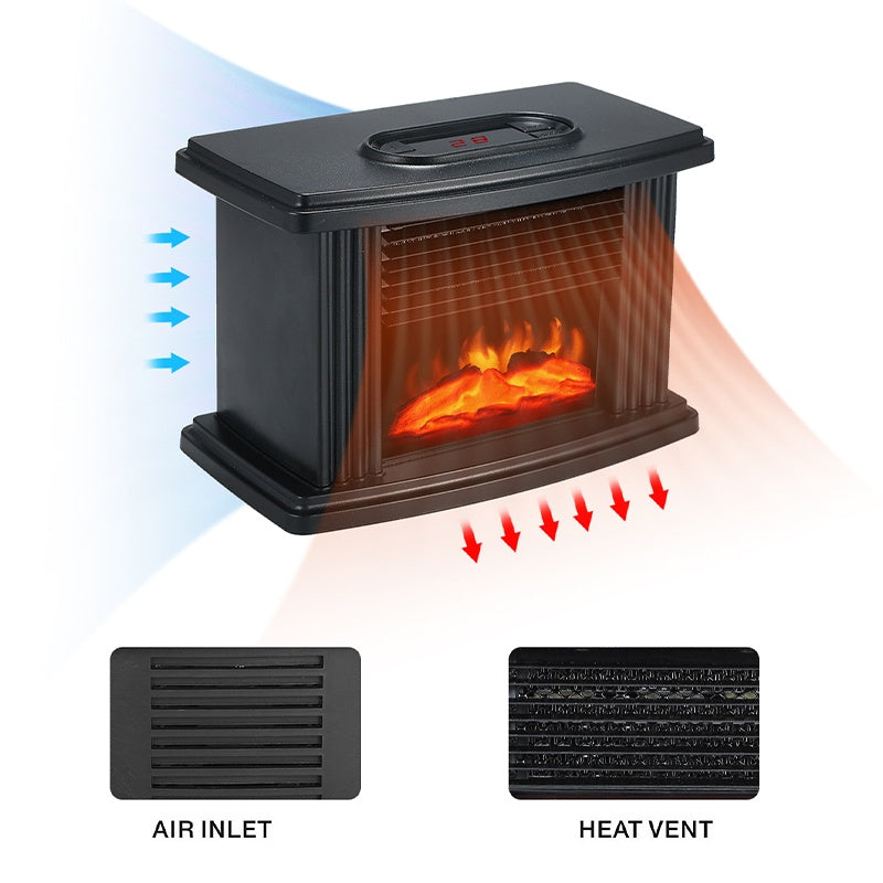 European Electric Fireplace Heater, LED Flame Effect, Stylish Indoor Heating