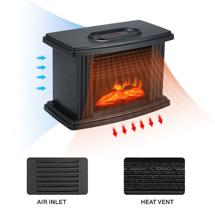 European Electric Fireplace Heater, LED Flame Effect, Stylish Indoor Heating