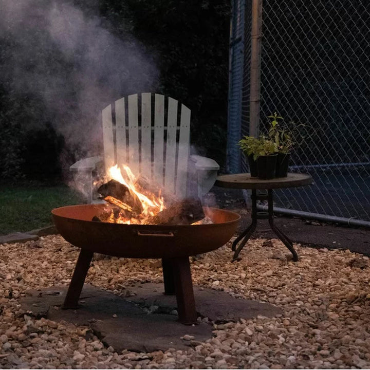 Tidworth Cast Iron Wood Burning Fire Pit, Outdoor Fire Bowl