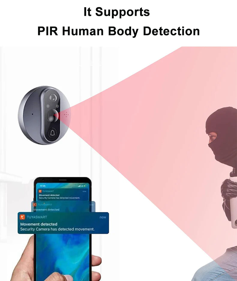 PD-20 Smart Video Doorbell, LCD Screen, Motion Sensor, Mobile Compatible